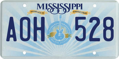 MS license plate AOH528