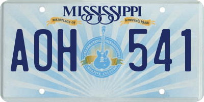 MS license plate AOH541