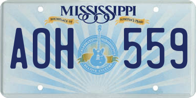 MS license plate AOH559