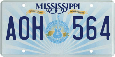 MS license plate AOH564