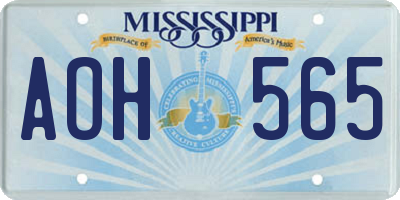 MS license plate AOH565