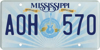MS license plate AOH570