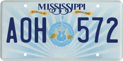 MS license plate AOH572