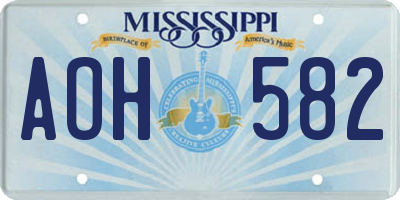 MS license plate AOH582