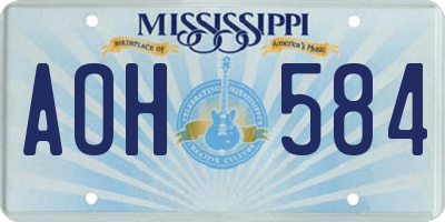 MS license plate AOH584