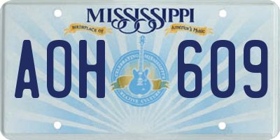 MS license plate AOH609
