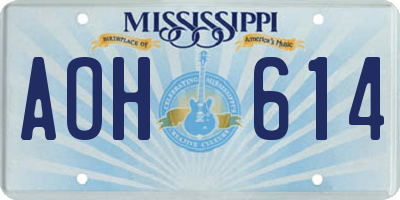 MS license plate AOH614