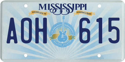 MS license plate AOH615
