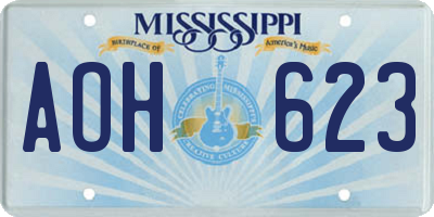 MS license plate AOH623