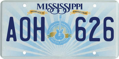 MS license plate AOH626