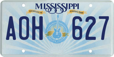 MS license plate AOH627