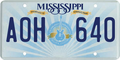 MS license plate AOH640