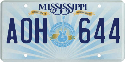 MS license plate AOH644