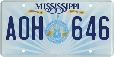 MS license plate AOH646