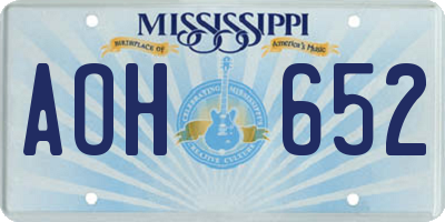 MS license plate AOH652