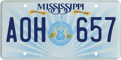 MS license plate AOH657