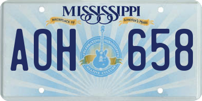 MS license plate AOH658
