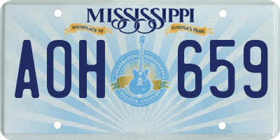 MS license plate AOH659