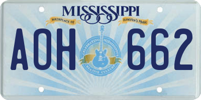 MS license plate AOH662