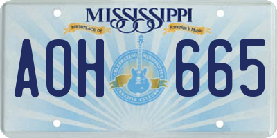MS license plate AOH665