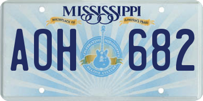MS license plate AOH682