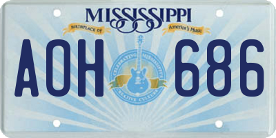 MS license plate AOH686