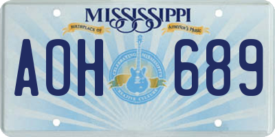 MS license plate AOH689