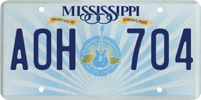 MS license plate AOH704