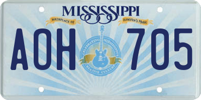 MS license plate AOH705