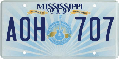 MS license plate AOH707