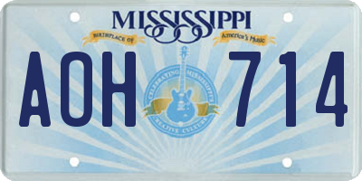 MS license plate AOH714