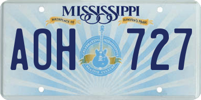 MS license plate AOH727
