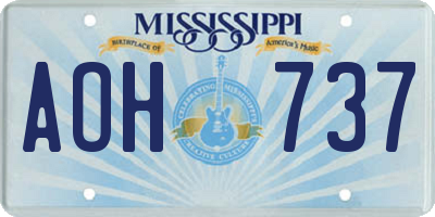 MS license plate AOH737