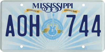 MS license plate AOH744