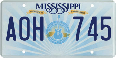 MS license plate AOH745