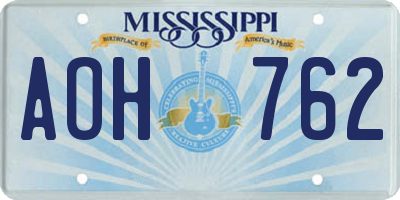 MS license plate AOH762