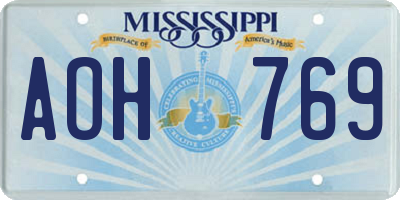 MS license plate AOH769