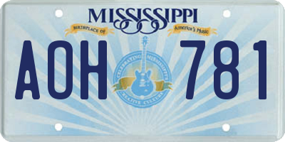 MS license plate AOH781