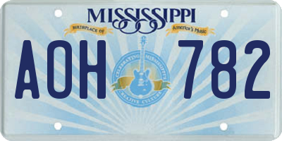 MS license plate AOH782