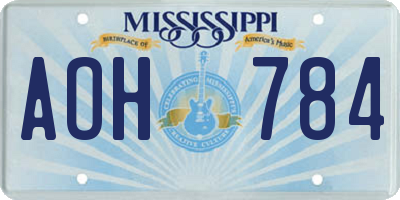 MS license plate AOH784
