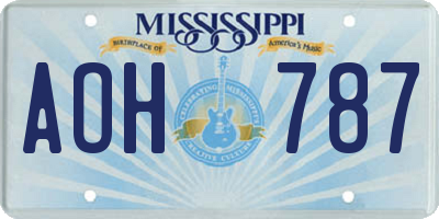 MS license plate AOH787