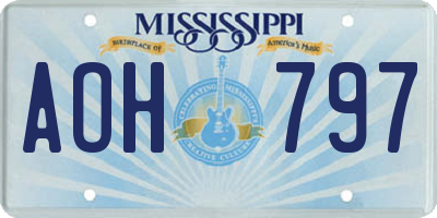 MS license plate AOH797