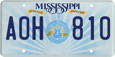 MS license plate AOH810