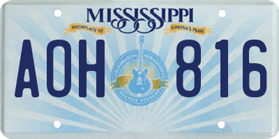MS license plate AOH816