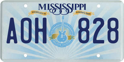 MS license plate AOH828
