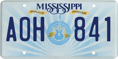 MS license plate AOH841