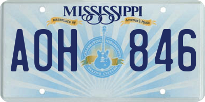 MS license plate AOH846