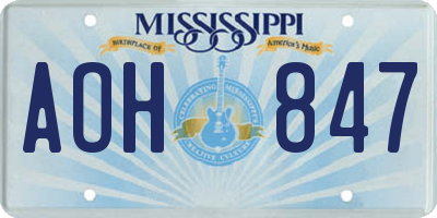 MS license plate AOH847