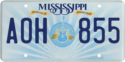 MS license plate AOH855