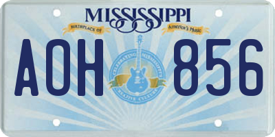 MS license plate AOH856